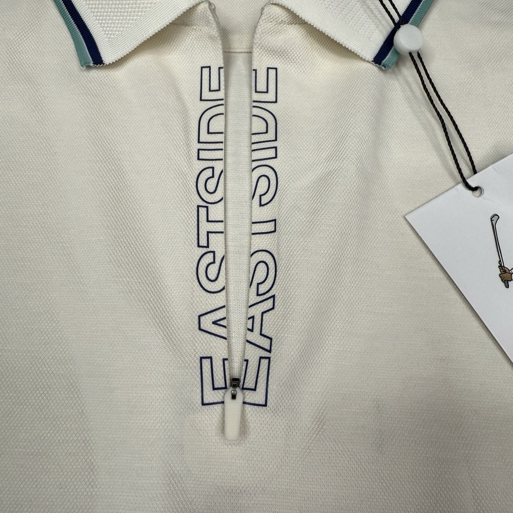 Eastside Golf Polo Zip Shirt Mens Short Sleeve Performance Logo White Tech Sz M - Picture 5 of 11